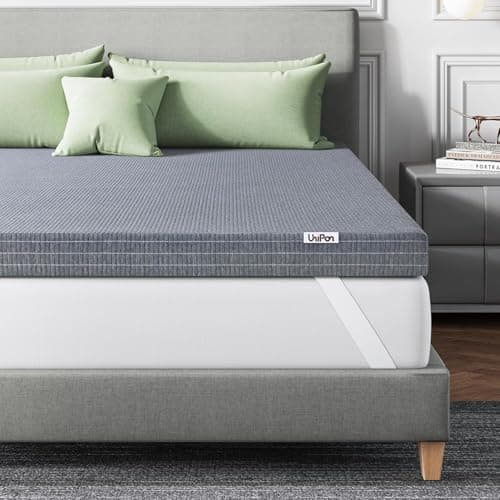 Firm Mattress Topper Full Size, 2 Inch Charcoal-Infused Extra Firm Memory Foam Bed Topper for Back Pain Relief and Spinal Alignment, CertiPUR-US Certified, Removable Cover