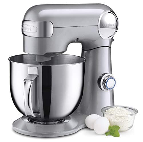 Cuisinart SM-50BC 5.5-Quart Stand Mixer, Brushed Chrome, Silver Lining (Renewed)