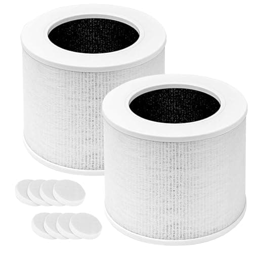 2 Pack Core Mini Replacement Filter Compatible with LEVOIT Core Mini Air Purifier, Core Mini-P, 3-in-1 High-Efficiency Activated Carbon Filter, Replaces Part #Core Mini-RF, with 8 Fragrance Sponges