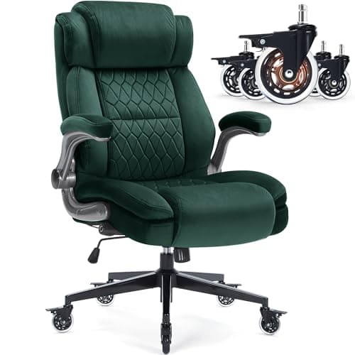 Ergonomic Fabric Office Chair 400lbs – High Back Computer Chair with Lumbar Support and Flip-Up Arms