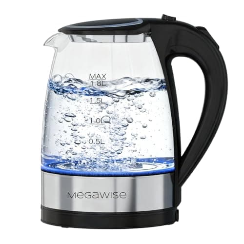Megawise Electric Glass Kettle with Auto Shut-Off (1.8L)