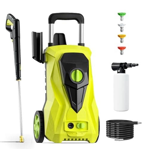 Electric Pressure Washer 4500 PSI Max 3.2 GPM Portable Power Washer with 4 Quick Connect Nozzles&Foam Cannon, 25 Foot Hose,16.5 Foot Power Cord, for Cars, Driveways, Patios, Home and Floor Cleaning