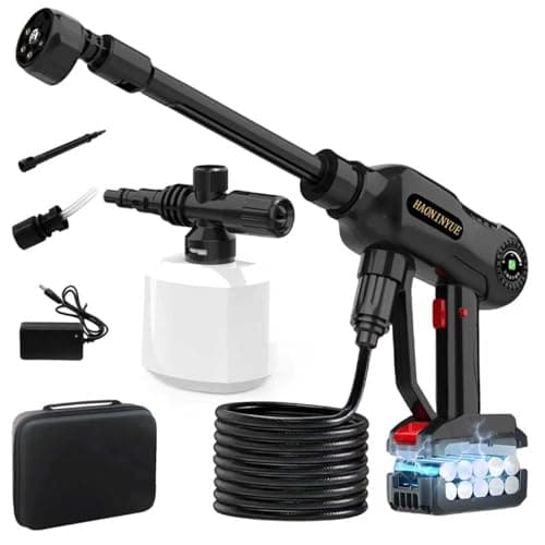 Rechargeable High Pressure Washer, 21V High Pressure Power Washer, 680PSI Portable High Pressure Car Wash with 6-in-1 Nozzle Foam Gun for Car Cleaning, Home, Garden Watering, Boat Cleaning