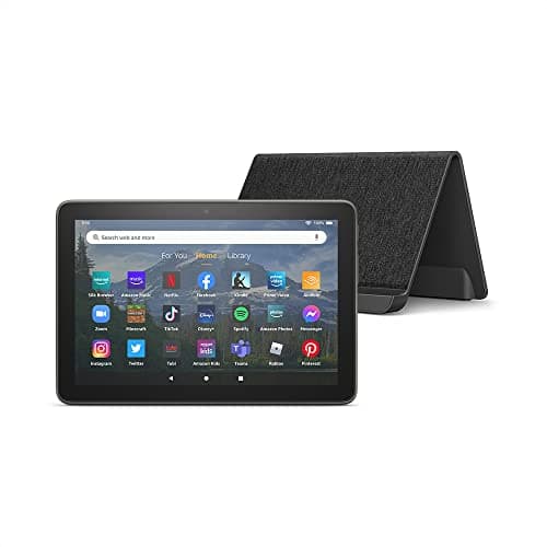 Amazon Fire HD 8 Plus tablet, 8” HD Display, 32 GB, 3GB RAM, 30% faster processor, and Made for Amazon Wireless Charging Dock, (2022 release), Gray