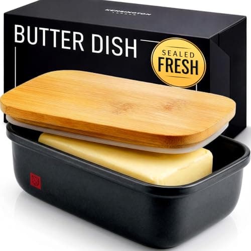 Butter Dish with Lid - Countertop & Fridge Butter Keeper, Container & Holder, Large and Small Tray with Lid, Storage Box, Mantequillera