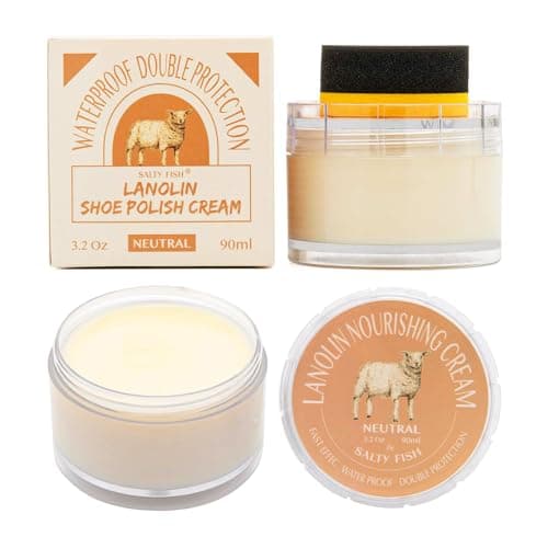 SALTY FISH Shoe Polish with Shoe Shine Sponge Applicator (White(Neutral))
