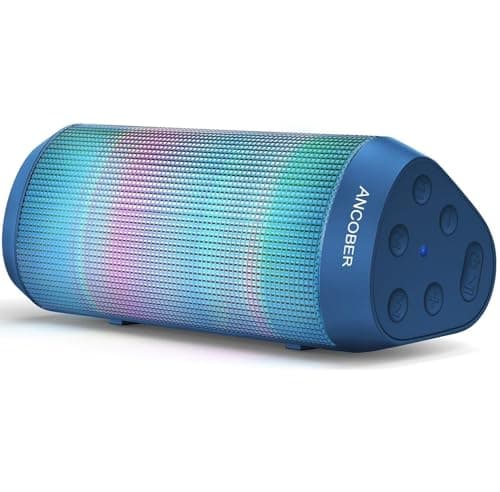 ANCOBER Bluetooth Speaker, Portable Wireless Speaker, HD Sound, IPX4, BT5.3, TWS Pairing, Built-in Mic, for Home, Outdoor
