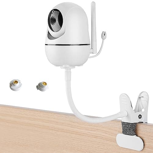 Flexible Baby Monitor Mount Compatible with HelloBaby HB65/HB6550/HB6558/HB66/HB248,ANMEATE SM935E/SM650 Monitor,Baby Camera Mount,Baby Clip Mount Without Tools or Wall Damage