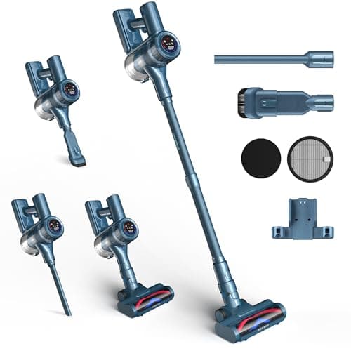 Cordless Vacuum Cleaner,Strong Suction & Powerful Stick Vacuum,Up to 50Mins Runtime,Automatic Suction Adjustment,All-in-One LED Display,Tangle-Free Design,Lightweight Vacuum Cleaners for All Floor
