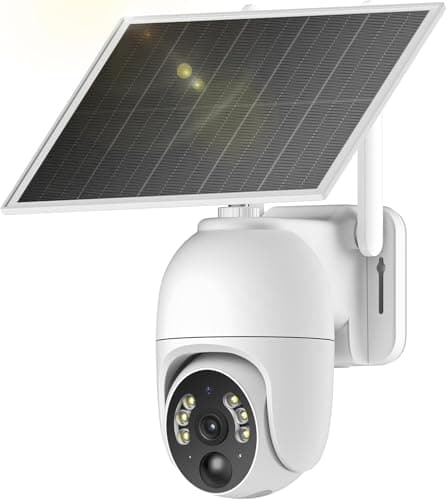 Oculview Security Camera Outdoor, Wireless Solar Powered, 360° Live View, 2K Color Night Vision, White