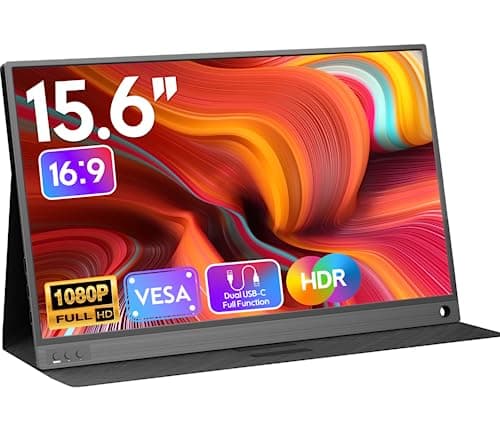 ZSCMALLS Portable Monitor, 15.6" 1080P FHD Laptop Monitor USB-C HDMI Computer Display IPS Second Screen, Laptop Extended Screen for PC Phone Mac Xbox PS4/5 Switch