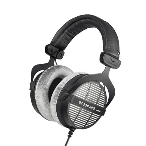 beyerdynamic DT 990 PRO Over-Ear Studio Monitor Headphones - Open-Back Stereo Construction, Wired (80 Ohm, Grey)