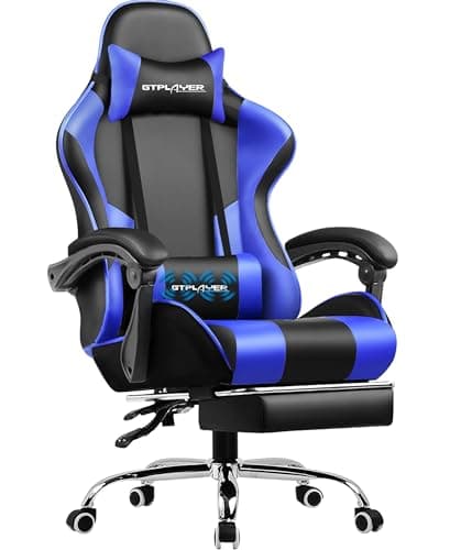 GTPLAYER Big and Tall Ergonomic Mesh Office Chair, High Back Home Desk Chair Computer Gaming Chair with Headrest, Flip-Up Arms, 90-125° Tilt Lock and Wide Cushion, Task Chair for Man Woman-Deep Blue