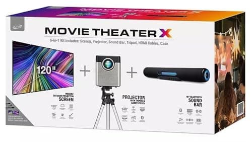 iLIVE Projector Pop Up Movie Theatre Kit Black