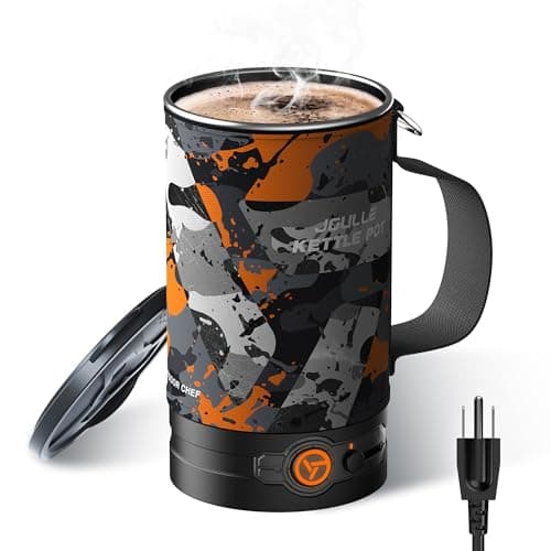 STOKE VOLTAICS Joulle Kettle Pot, Portable Electric Kettle for Car and Truck, 500 W Small Travel Water Boiler, Non-propane Outdoor Electric Camping Stove, Camping Cooking Gear for Ev, Ov, Rv Trip