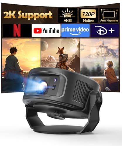 Magcubic Smart Projector with WiFi and Bluetooth, Mini Protable Projector, Built-in Apps, Auto Keystone, Video Proyector for Home Theater/Outdoor Movie(HY300GT)