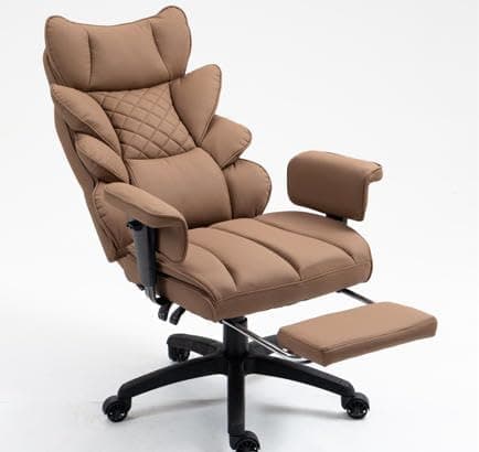 Dowinx Big and Tall Office Chair(PU Leather,Brown)