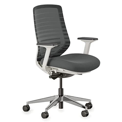 Branch Ergonomic Chair - A Versatile Desk Chair with Adjustable Lumbar Support, Breathable Mesh Backrest, and Smooth Wheels - Experience Optimal Comfort and Support - Graphite - White