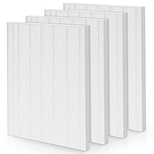 isinlive 115115 HEPA Replacement Filters A for Winix PlasmaWave 5300-2, C535, 6300, 5300, 6300-2, P300, AM90, 9000, 5000, 5000B, C909, 9800 Air Purifier, 4 Pack HEPA Filter, Size 21