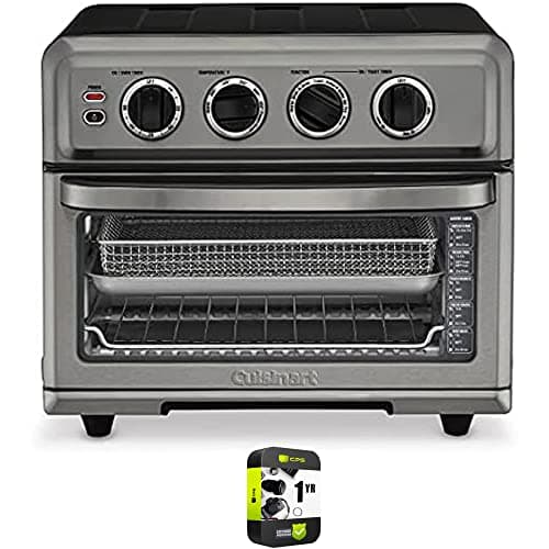 Cuisinart TOA-70 AirFryer Toaster Oven with Grill Bundle with 1 YR CPS Enhanced Protection Pack (Black Steel)