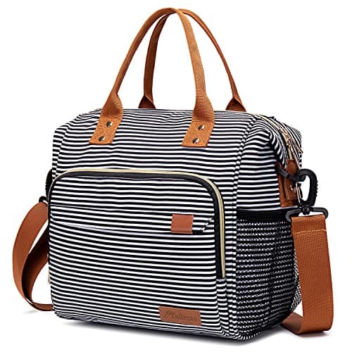 TuErCao Lunch Bag Women Insulated Lunch Box for Work Leakproof Soft Cooler for Picnic Travel Road Trips, Loncheras para Mujer Adult, Stripes