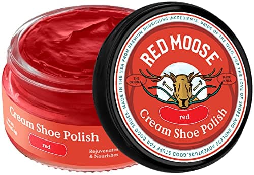 RED MOOSE Premium Boot and Shoe Cream Polish Red - Made in the USA