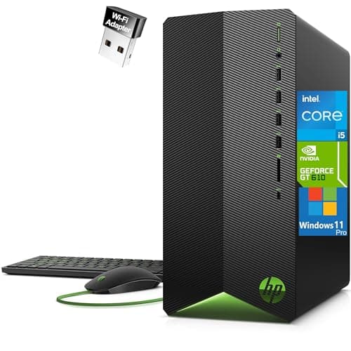 HP Pavilion Tower PC Desktop Computer, 32GB DDR4 RAM, 1TB PCIe SSD, Intel 6-Core i5-10400F (Beat i7-8700), GeForce GT 610 2GB, WiFi Adapter, RJ45, Type-C, HDMI, KB and Mouse, Windows 11 Pro, WE/PGPY
