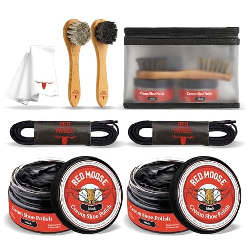 RED MOOSE Premium Leather Shoe Polish Cream – 3-Pack: Brown, Neutral & Black – Made in USA | Cream Black Shoe Polish for Leather