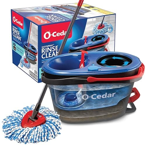 O-Cedar RinseClean Spin Mop & Bucket System | Clean with Water | Removes 99% of Bacteria
