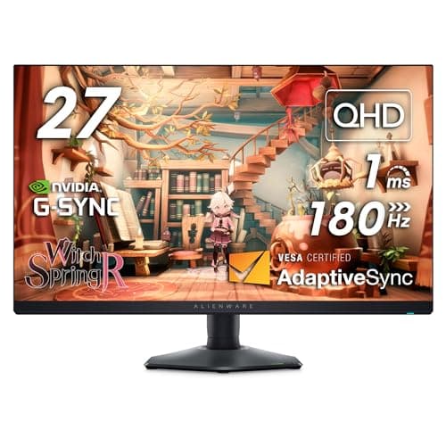 Alienware AW2724DM Gaming Monitor - 27" QHD 180Hz w Overclock, AMD FreeSync Premium Pro, NVIDIA G-SYNC, VESA Display - Black,Black/Silver (Renewed)