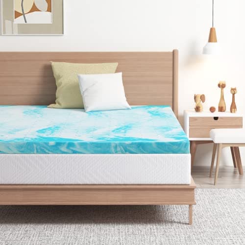 EGO Topper 2 Inch King Memory Foam Mattress Topper, Gel Foam Mattress Topper for Pressure Relief, Ventilated Design Bed Topper in a Box, CertiPUR-US Certified, 76"×80", Medium