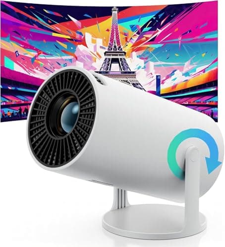 Mini Smart Vision Beam Projector, with Build In APP, Wifi 6 and Bluetooth 5.0, 720P, 1.2-4M Projection Distance ,40"-130" Projector Size, Portable, for Home, Party, Kids