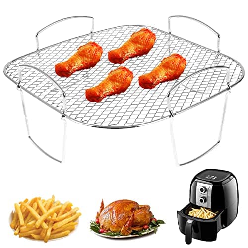 Abizarch 8" Square Air Fryer Rack Grilling Rack, Stainless Steel Cooking Dehydrator Rack Toast Rack, Air Fryer Accessories, Dishwasher Safe for Air Fryer Baking