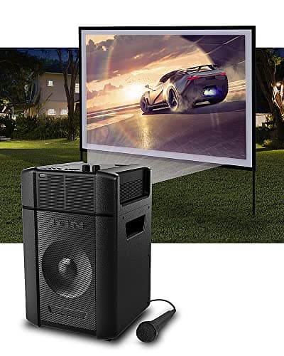 Ion Projector Plus Bluetooth 30-150" Battery Indoor-Outdoor-Karaoke-Speaker HDMI (Renewed)