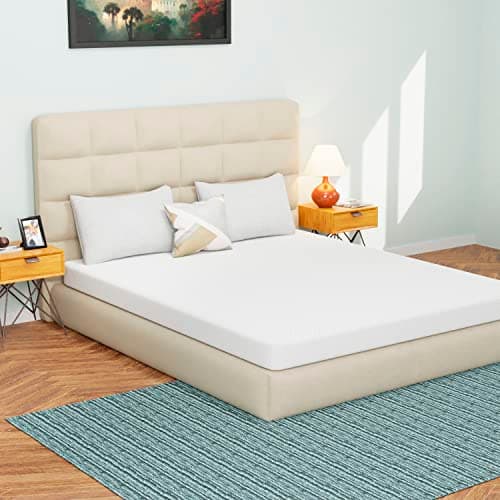 PayLessHere 5 Inch Queen Memory Foam Mattress Cooling Gel Green Tea Infused Mattress,Medium Firm Mattresses CertiPUR-US Certified/Bed-in-a-Box/Pressure Relieving Queen Size,White