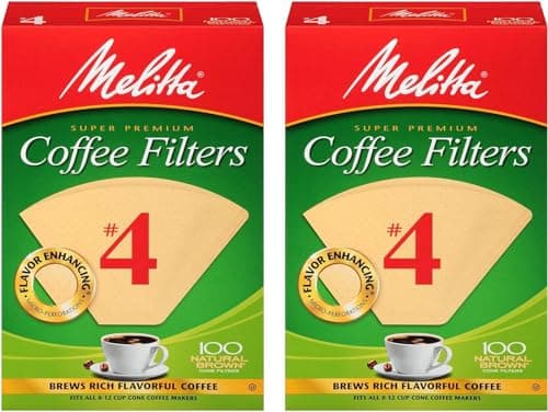 Generic Coffee Filters #4, Natural Brown, 2 Pack of 100 Filters, TRTA11