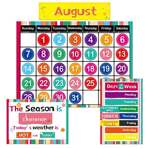 Calendar Bulletin Board Set for Classroom Bulletin Board Decoration 109Pcs Colorful Theme School Teacher Supplies