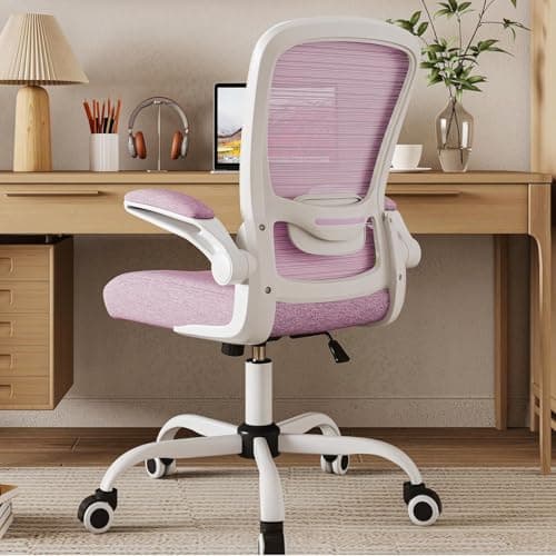 Mimoglad Home Office Chair, High Back Desk Chair, Ergonomic Mesh Computer Chair with Adjustable Lumbar Support and Thickened Seat Cushion (Modern, Orchid)