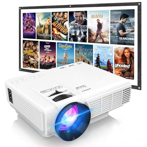 PANSEBA Projector with Two-way Bluetooth, Mini Projector with Projector Screen, Full HD 1080P Portable Video Projector, Home Movie Projector Compatible with HDMI/USB/Smartphone (WIFI Version)