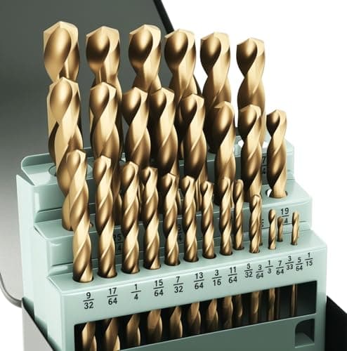 Axelord 29Pcs Cobalt Drill Bit Set (1/16"-1/2"), M35 HSS, 135 Degree Tip, Twist Jobber Length for Hardened Metal, Stainless Steel, Cast Iron, Wood, and Plastics, with Index Storage Case
