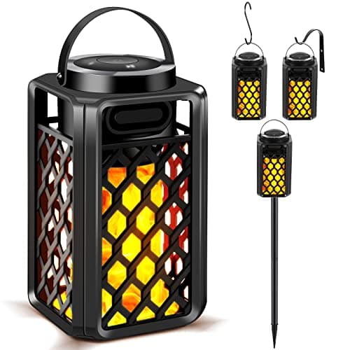 Outdoor Bluetooth Speakers, Tesoorda Waterproof Wireless Bluetooth Speaker with Torch Light, Portable LED Flame Speaker with Loud Sound for Camping Patio Home Decor, Gifts for Couples Dads Moms 1 pack