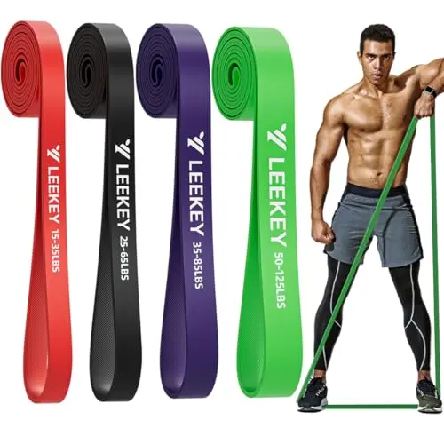 LEEKEY Resistance Bands, Exercise Bands with Handles,Pull Up Assist Bands - Band Set with Door Anchor - Bands for Working Out,Band for Men and Women Fitness Training,Home Workouts