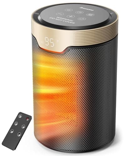 BREEZOME Space Heater, 1500W Portable Electric Heaters for Indoor Use, Small Desk Heater Quiet for Room with Thermostat & 24H Timer, Remote Control for Home Bedroom Office