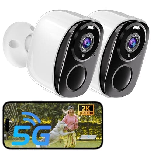 2Pack 5G&2.4G Security Cameras Wireless Outdoor ,2K Camera for Home Security with Motion Detection Spotlight Siren Alarm WiFi Surveillance Indoor Camera, Color Night Vision, 2-Way Talk, IP65, Cloud/SD
