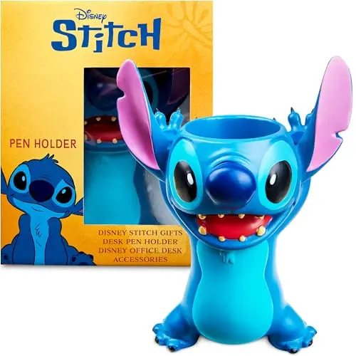 Disney Stitch 3D Pen Holder for Desk, Cute Pencil Holder Desk Organizer for Office, Home Storage Box, Secret Santa Gifts