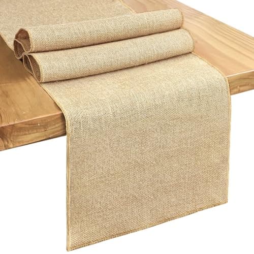 Letjolt Burlap Table Runner 108 Inches Long Farmhouse Table Runner Jute Table Runner Retro Style Table Decoration