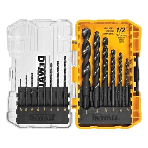DEWALT Drill Bit Set, 3-Flats Shank,14-Piece, 135 Degree Split Point, for Plastic, Wood and Metal (DWA1184)