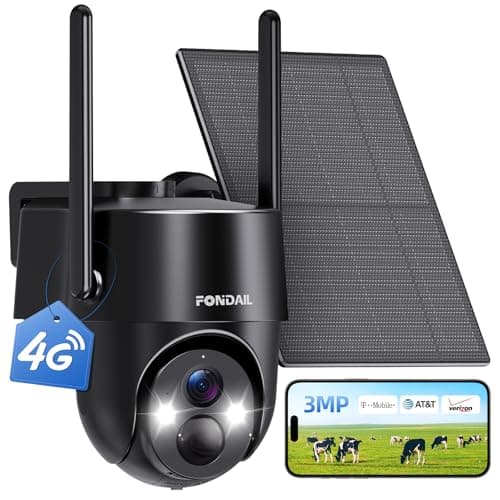 4G LTE Cellular Solar Security Camera Wireless Outdoor, No WiFi Solar Powered Camera, 360° Live View, 2K Color Night Vision, PIR Detection, 2-Way Audio, Motion Alert, Built in SIM Card, Easier to use