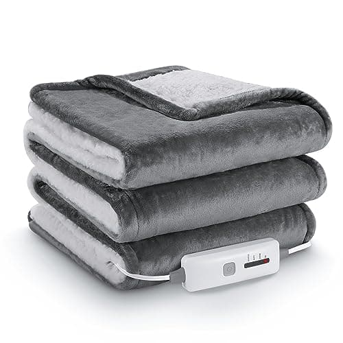 CURECURE Electric Heated Blanket Full Size 72" x 84", Electric Blanket for Whole Body Warming, Fast Heating with 4 Heating Levels & 10 Hours Auto-Off, Machine Washable