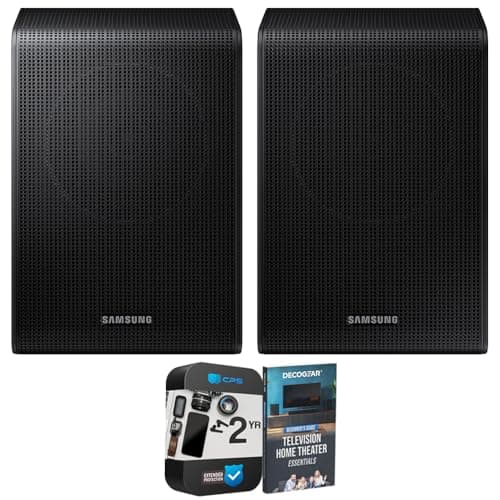 Samsung SWA-9250S Wireless Rear Speaker Kit (2025) Bundle with 2 YR CPS Enhanced Protection Pack and Deco Gear Complete Home Theater Beginner's Guidebook